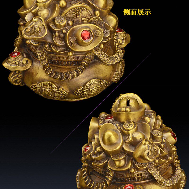 纯铜聚宝盆摆件 元宝钱袋 店铺开业礼品 客厅家居软装饰品 存钱罐