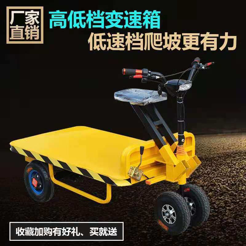电动搬运车平板车工地车仓库超市工厂物流大棚升降车倒骑驴载重王
