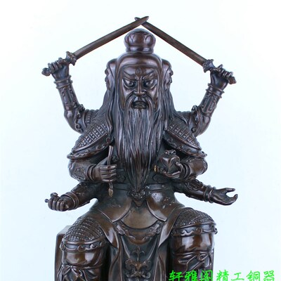 纯铜火神摆件铜火神爷像铜火德神君像三头六臂火星爷家居客厅