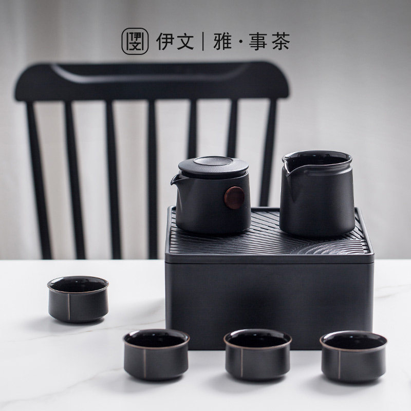 旅行茶具套装便携包快客杯一壶四杯功夫茶具户外车载泡茶收纳小套