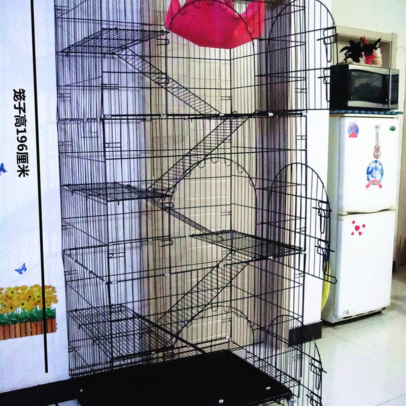 家用宠物猫笼子可全折叠大号小号双层三层四层猫窝猫别墅猫咪笼具