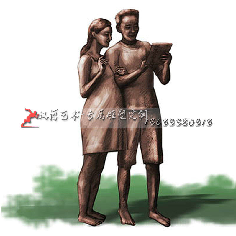 玻璃钢仿铜人物雕塑铸铜文化广场男女平等人物雕像铜雕主题雕塑像