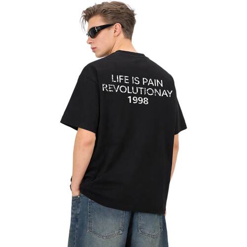 LIFEISPAIN裂痕生长宽松T恤字母