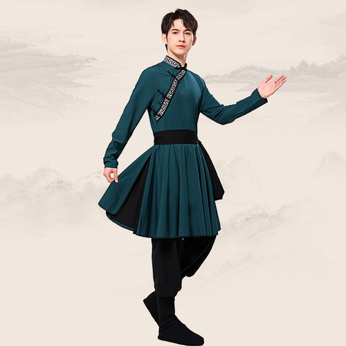 2026新款蒙古演出服装男练功服舞台表演服蒙古族舞蹈服艺考民族服
