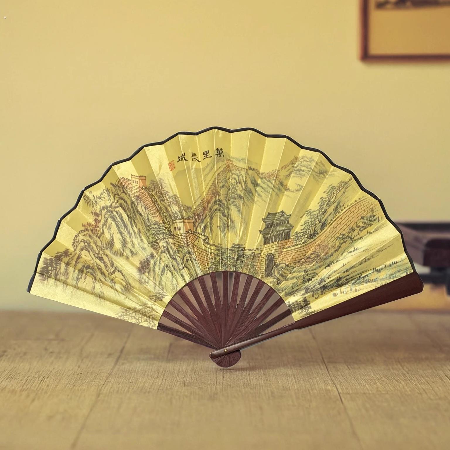男士折扇扇子中国风特色礼物送老外国人出国纪念品中式传统工艺品