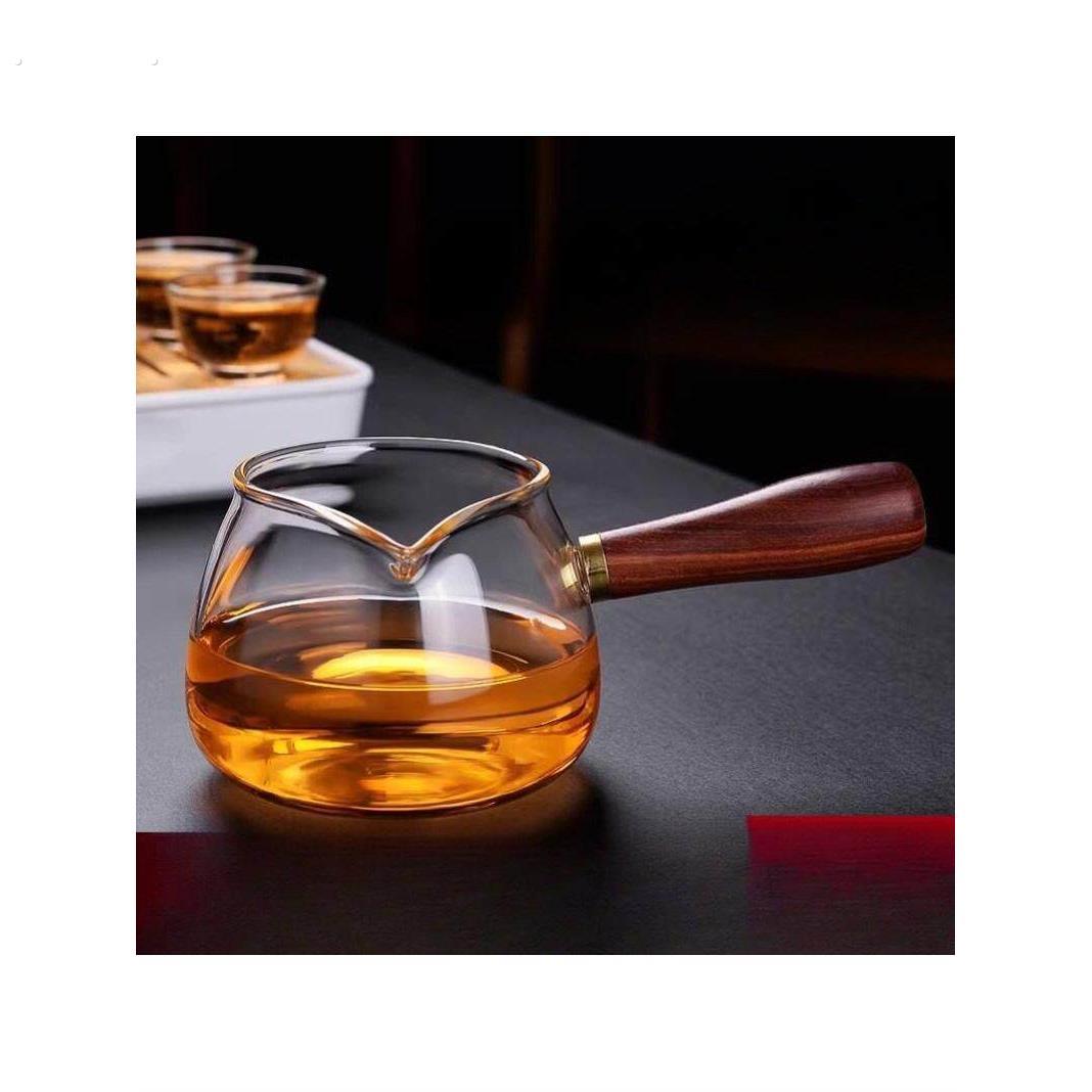 侧把直觉壶耐热玻璃过滤煮茶器家用茶具套组黑晶炉煮茶冲茶器