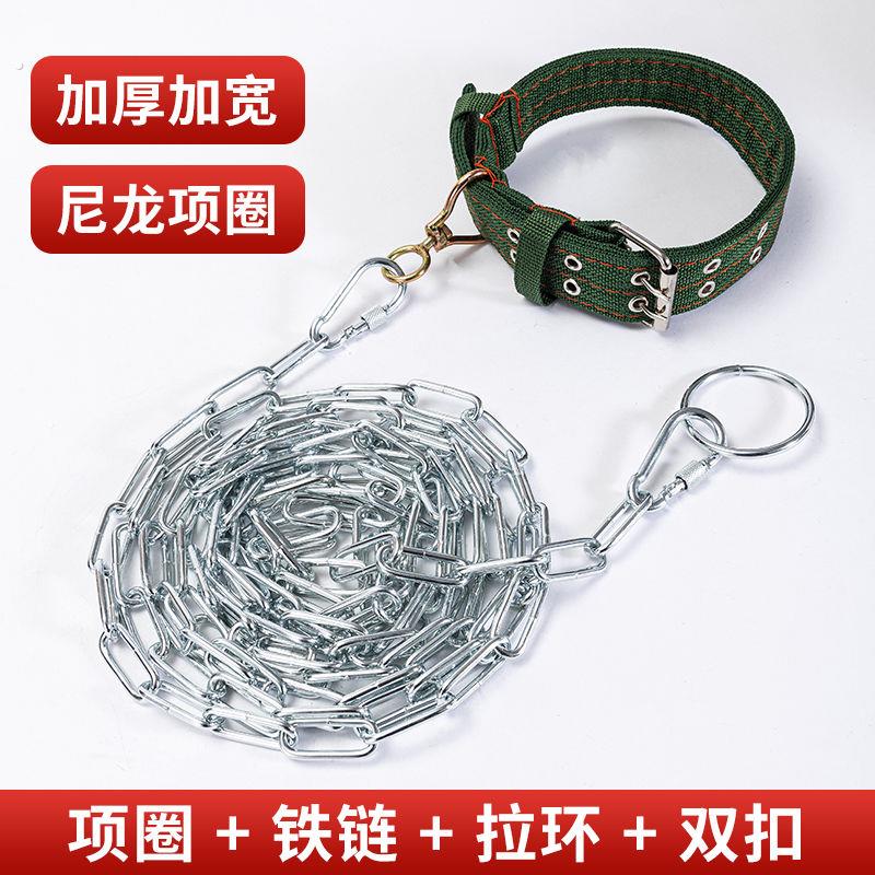狗狗遛狗绳大型犬宠物用品铁炼项圈牵引绳脖套遛狗一整套拴狗炼子