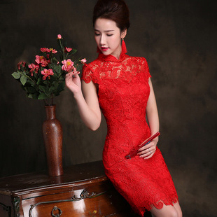 2026新款新娘结婚礼服旗袍敬酒服夏季鱼尾中式复古红色长短款嫁衣