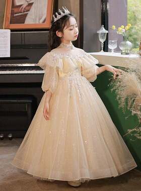 2026新款高端女童礼服花童小女孩钢琴演出服儿童10岁生日宴会公