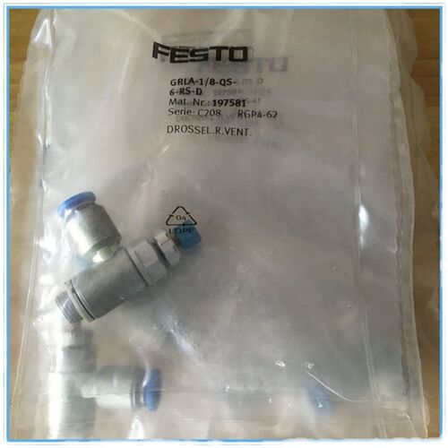FESTO气缸节流阀GRLA-1/4-QS-10-D193148GRLA-3/8-QS-10-D193151