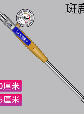 斑鹿卜式充气杆货车双轮胎用带测压力表打气嘴不锈钢球阀充气头