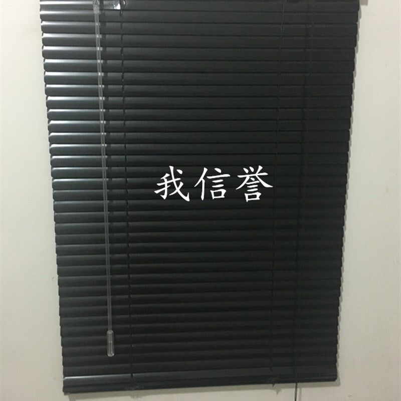 横向铝合金办公百叶窗帘遮光防水百叶窗免打孔升降卫生间电动卷帘