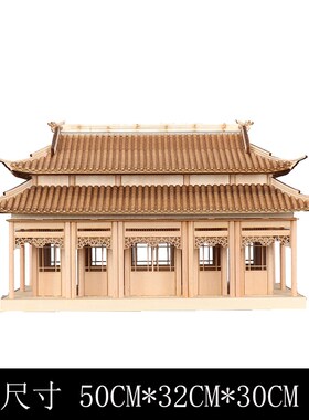 新中式禅意古建筑模型中国风玄关柜茶桌茶桌凉亭样板间售楼部摆件