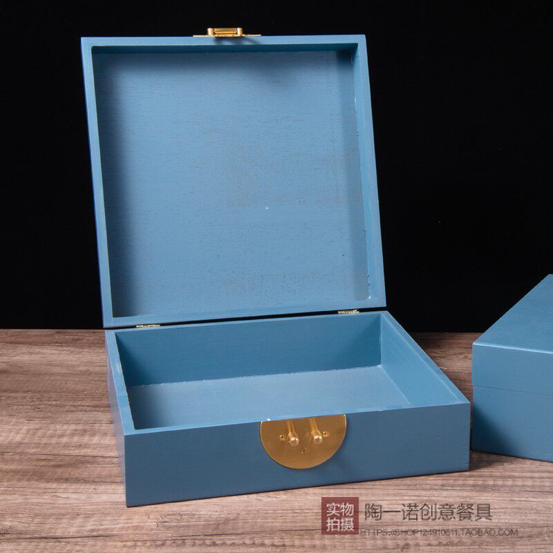 新中式古典方箱子意境菜展示架特色酒店明档展示餐具创意酒店新款