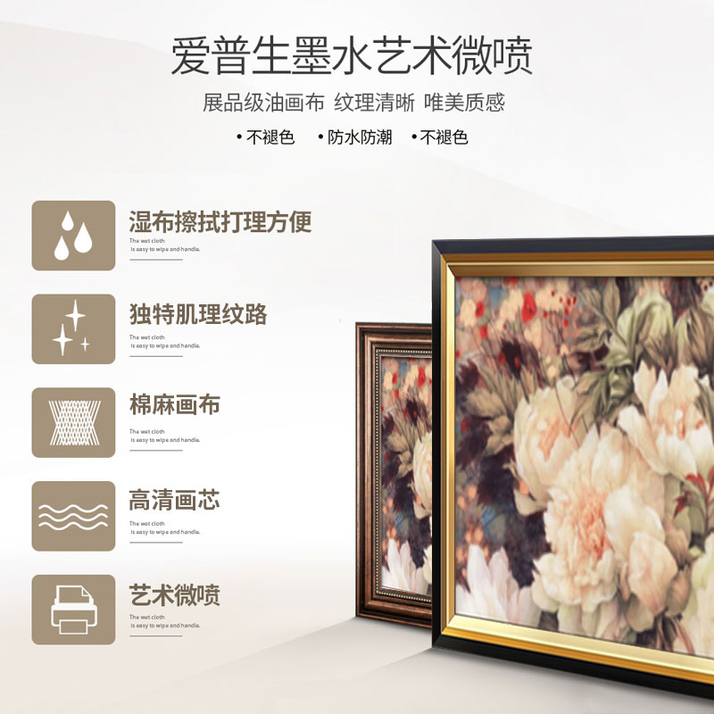 卧室床头装饰画美式挂在主卧墙上的挂画客厅油画欧式横版温馨壁画
