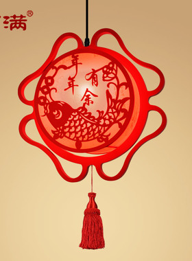 中式阳台灯笼红色乔迁走廊门厅新年创意个性中国风LED实木吊灯