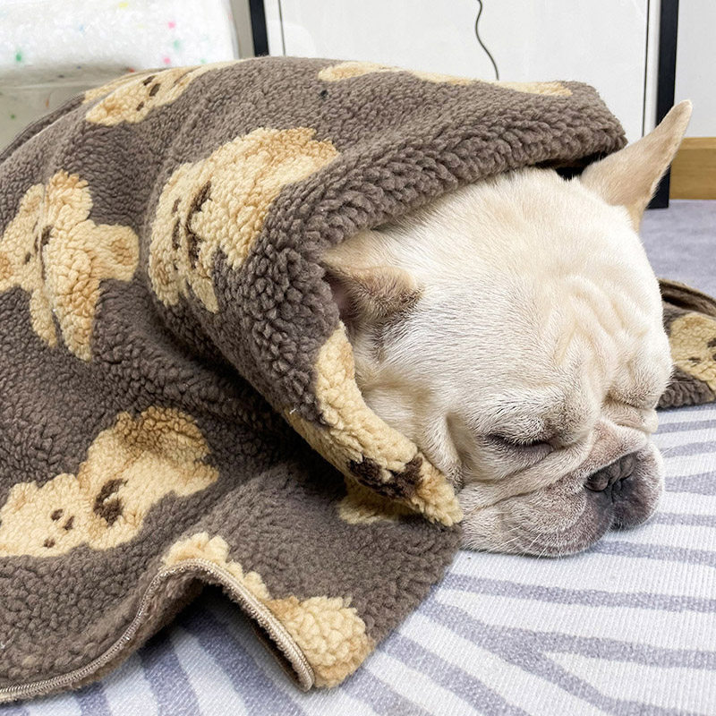 宠物毛毯防寒保暖狗垫子睡觉用加厚被子法斗冬季狗狗毯子猫咪防冻