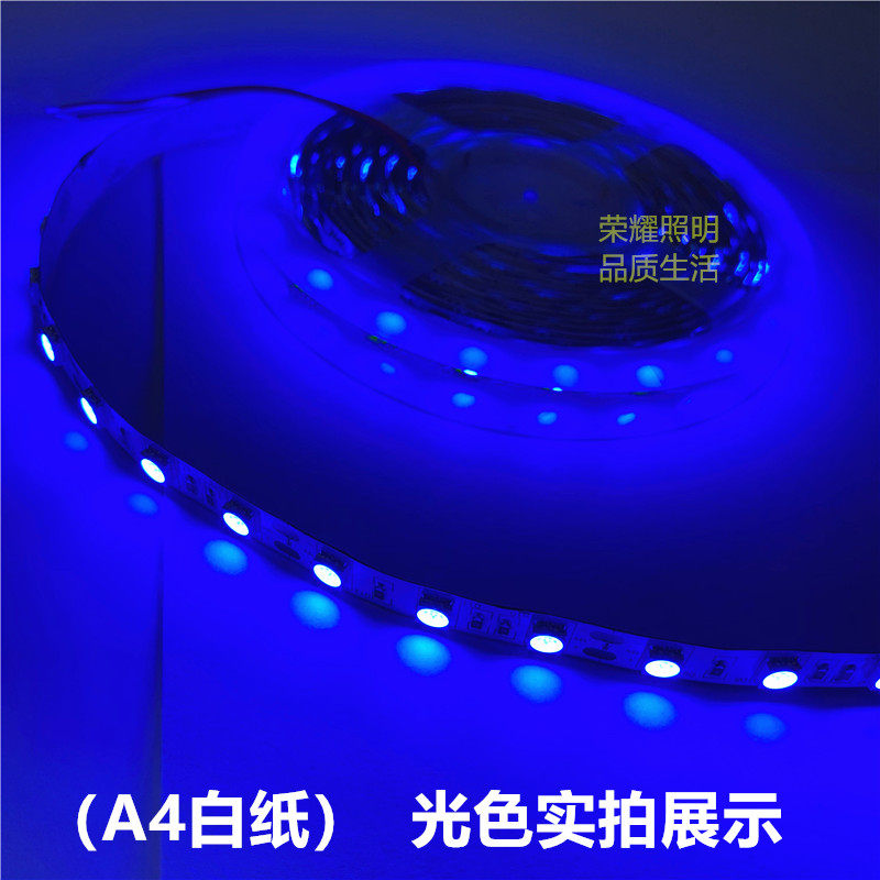 led蓝色灯带户外防水5050贴片铜支架超亮低压12V蓝光灯条工程设备