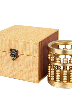 朴器 铜算盘笔筒摆件 铜老虎笔筒摆件