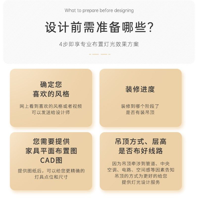 全屋无主灯照明点位设计别墅家居室内灯光布局定位咨询配灯服务
