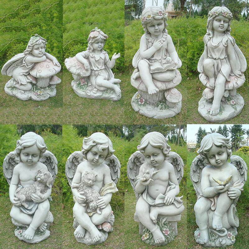 欧式天使人物雕塑户外庭院花园家居客厅工艺装饰艺术品玻璃钢摆件