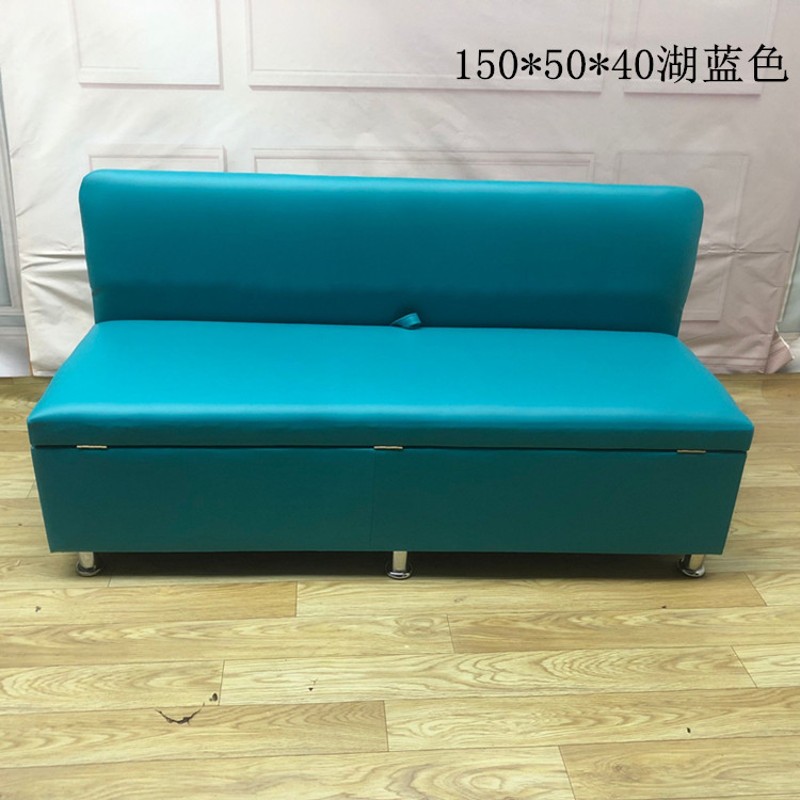 新款理发店沙发凳带背带储物服装店换鞋凳收纳家用门口卡座长条椅