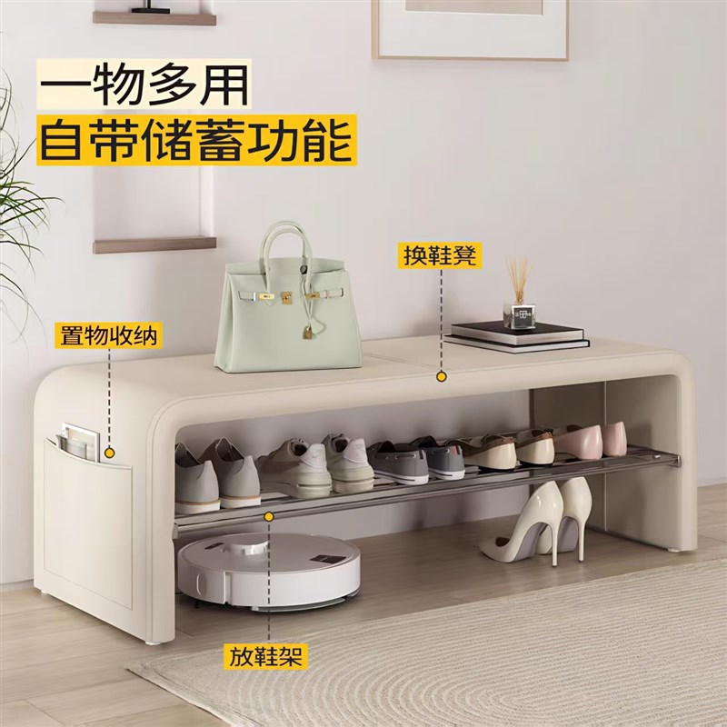 换鞋凳家用门口凳子卧室床尾凳可坐长条板凳收纳一体鞋柜玄关鞋架