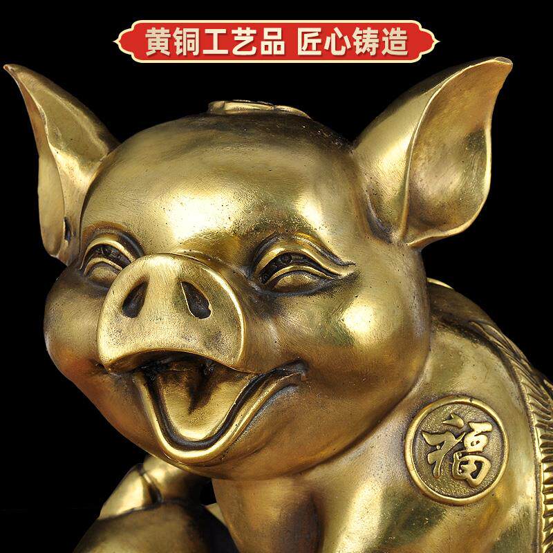铜猪摆件招财金猪店铺开业礼品办公室老板桌家居客厅装饰工艺品