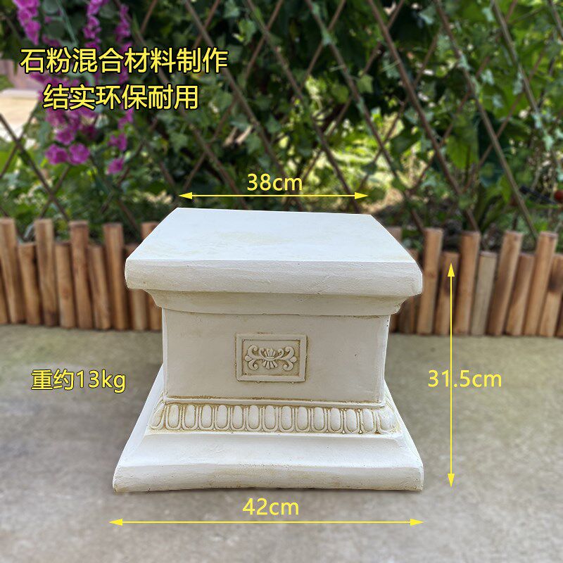 复古欧式罗马柱子做旧影视剧装饰摆件别墅门厅花盆底座仿石膏柱子