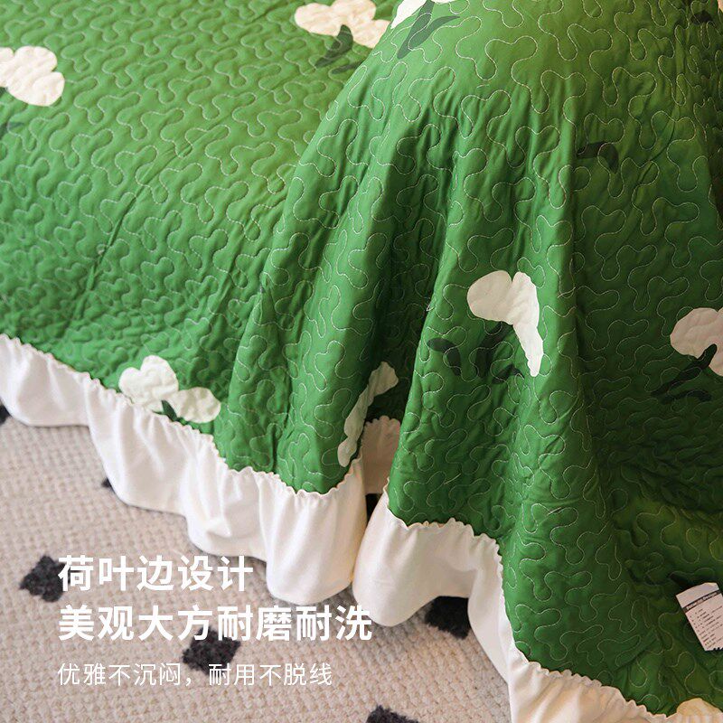 敏顺绿色沙发盖布四季通用防滑全包卡通沙发垫套布飘窗套罩沙发巾