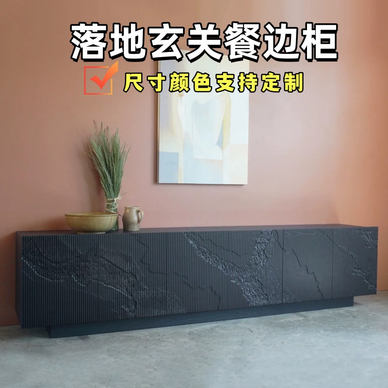意式轻奢烤漆餐边柜简约壁挂玄关柜时尚艺术悬浮设计师收纳储物柜
