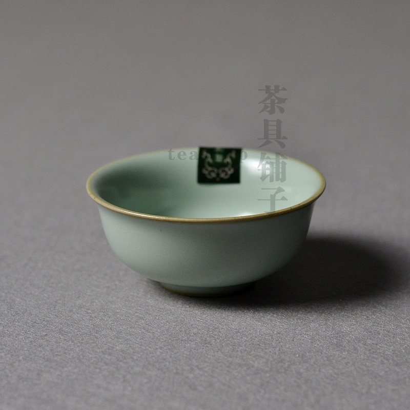 聚宝龙功夫茶具汝窑开片茶杯天青釉知情杯品茗杯陶瓷茶器