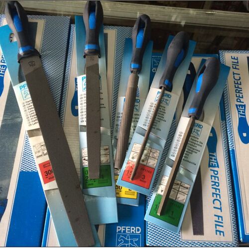 原装德国马圈PFERD 高硬度钳工技工锉 平扁/半圆锉刀 6/8/10/12寸