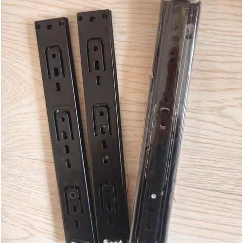 三节衣柜滑道滚珠加厚4510静音阻尼缓冲导轨三节轨抽屉滑轨不锈钢