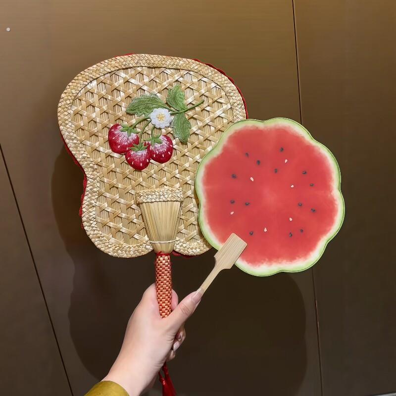 麦秸秆扇子蒲扇古风扇芭蕉扇夏天团扇高颜值手摇扇家用便携2026新