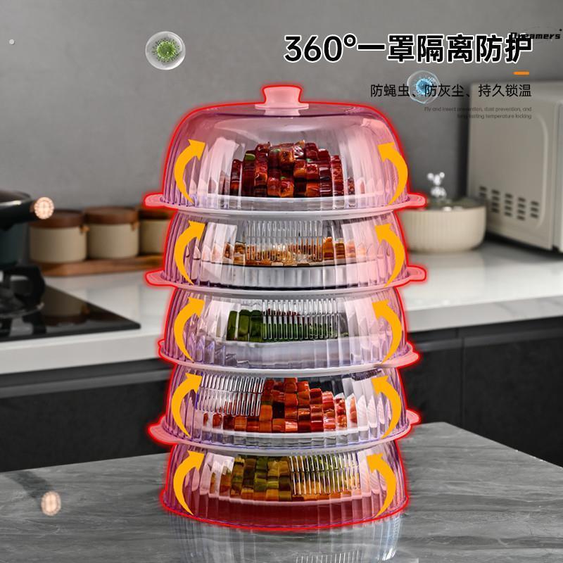 保温盖家用厨房菜罩餐桌罩饭菜罩盖锁温防尘遮剩菜食物多层收厂家