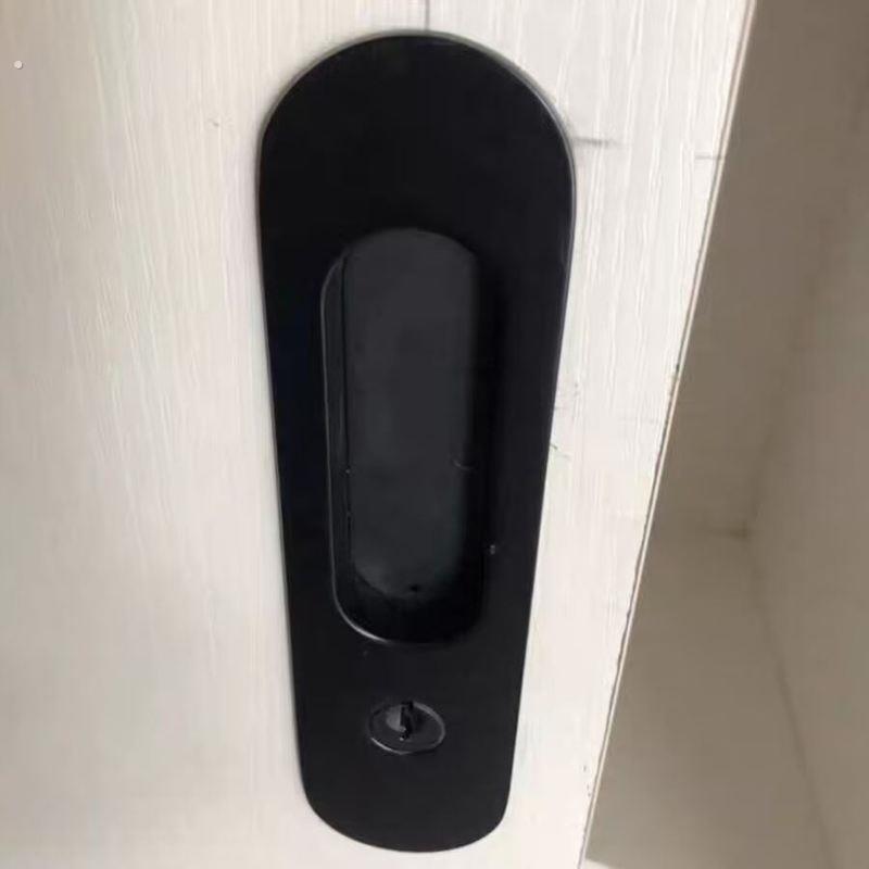 趟门锁厨房隐形拉门锁钩锁浴室木门锁移门移门锁化妆室黑色拉手