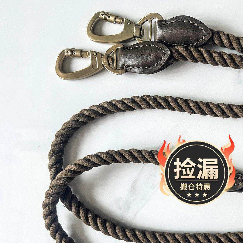 多功能麻绳单双头拉绳牵引绳斜跨腰跨解放双手耐咬抗拉狗绳