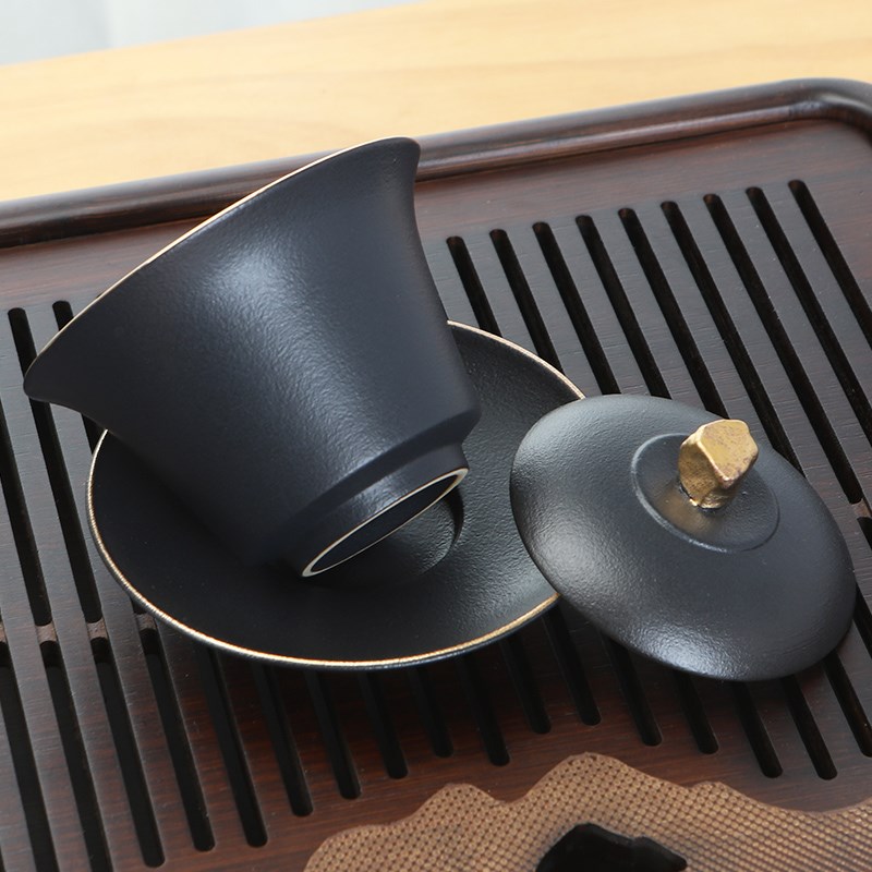 陶明堂功夫茶具茶盘套装家用干泡茶盘办公室泡茶会客简约日式套组