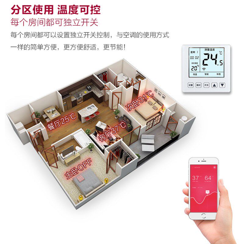快地暖智能数显温控电子控温器仪开关可调温度控制插座湿度地暖