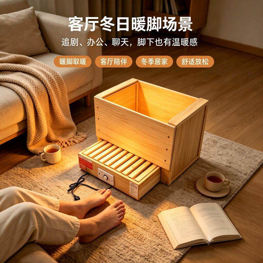 实木暖脚器家用季可折叠收纳电暖脚器冬快保暖cz50速拆装火电箱火