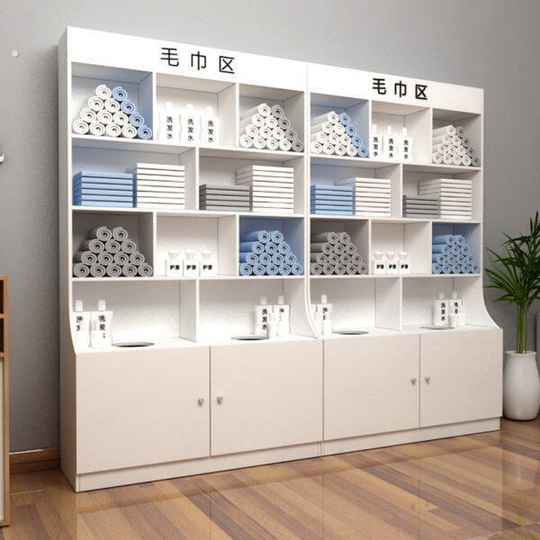毛巾柜美发店专用木柜子理发店收纳柜美容院储物柜发廊产品展示柜
