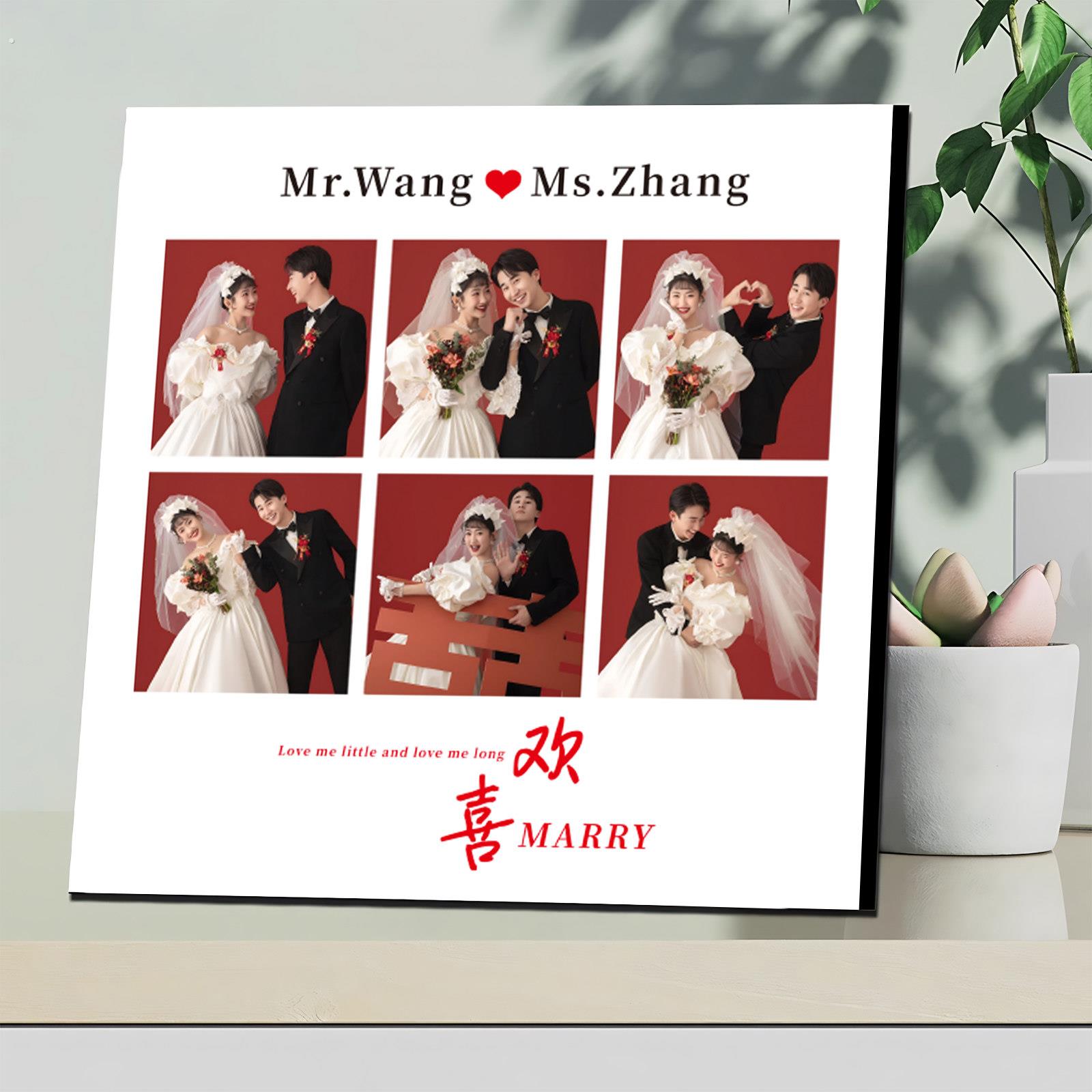 创意相框婚纱照照片桌摆高级感多宫格摆台定制结婚照全家福宝宝照