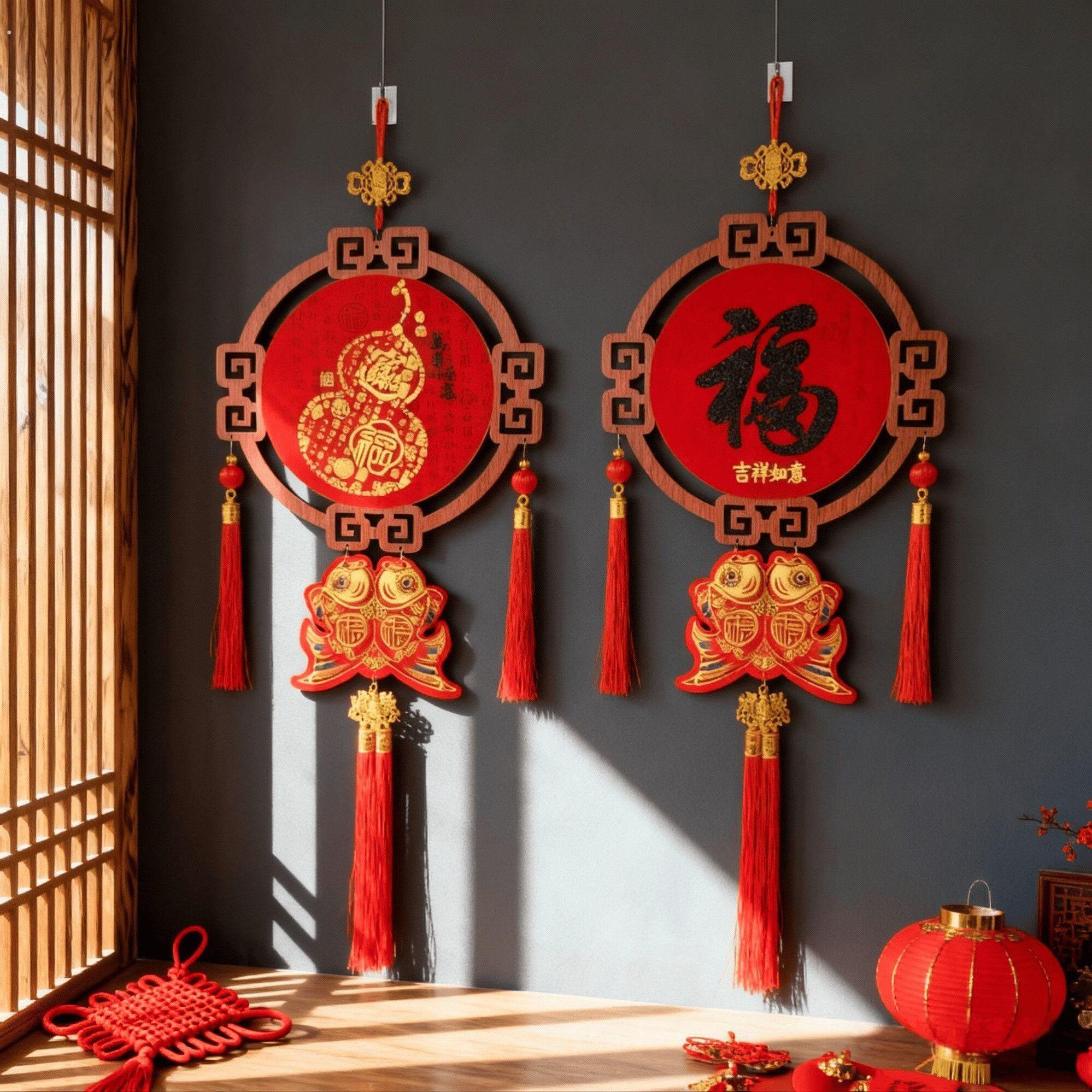 春节挂件木葫芦乔迁喜庆客厅装饰室内挂件玄关装饰品电视背景墙