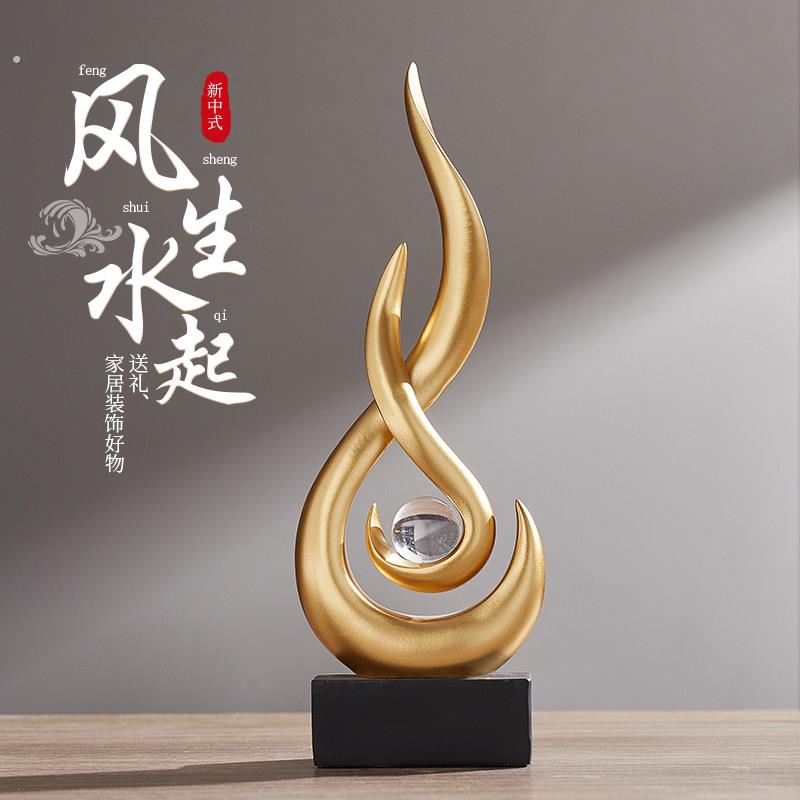 轻奢风电视柜玄关酒柜组合家居创意装饰流沙画摆件
