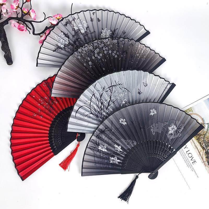 女可生精致古风扇子叠折小巧可携式女士夏天配524722旗袍式折扇女图片