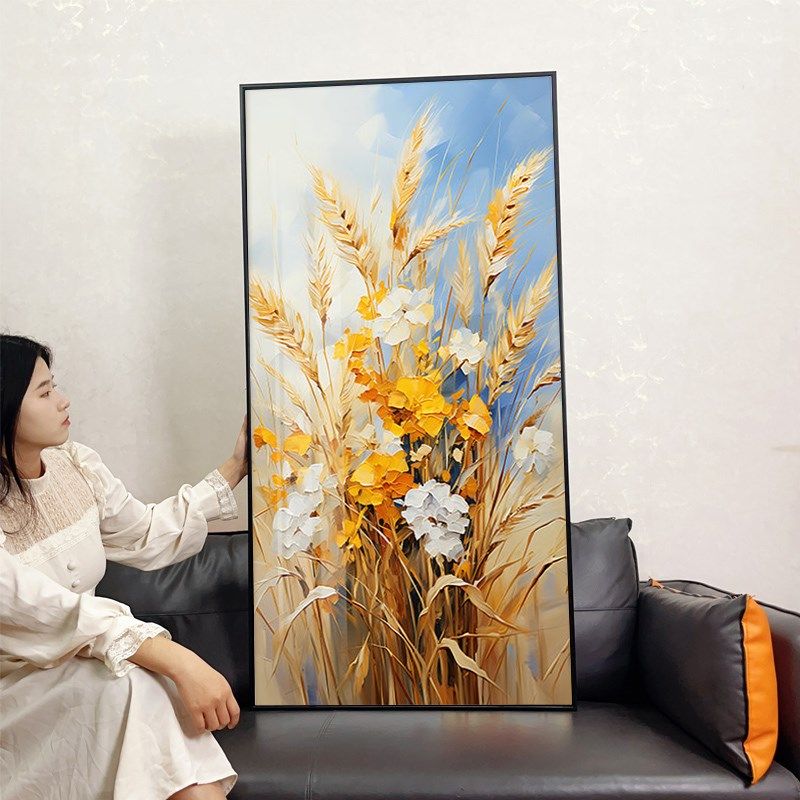 数字油画diy填色画手绘油画高级感风景大尺寸画装饰画竖版玄关画