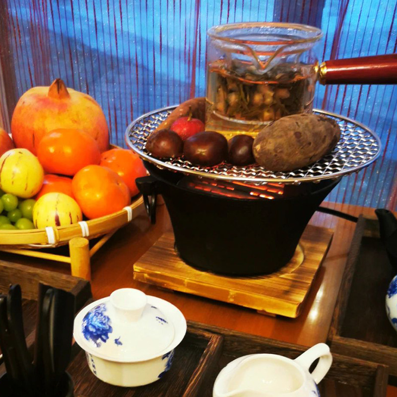 铸铁炭火炉子围炉煮茶炉炭炉烤茶茶壶烤炉日式仿泥炉碳炉家用室内