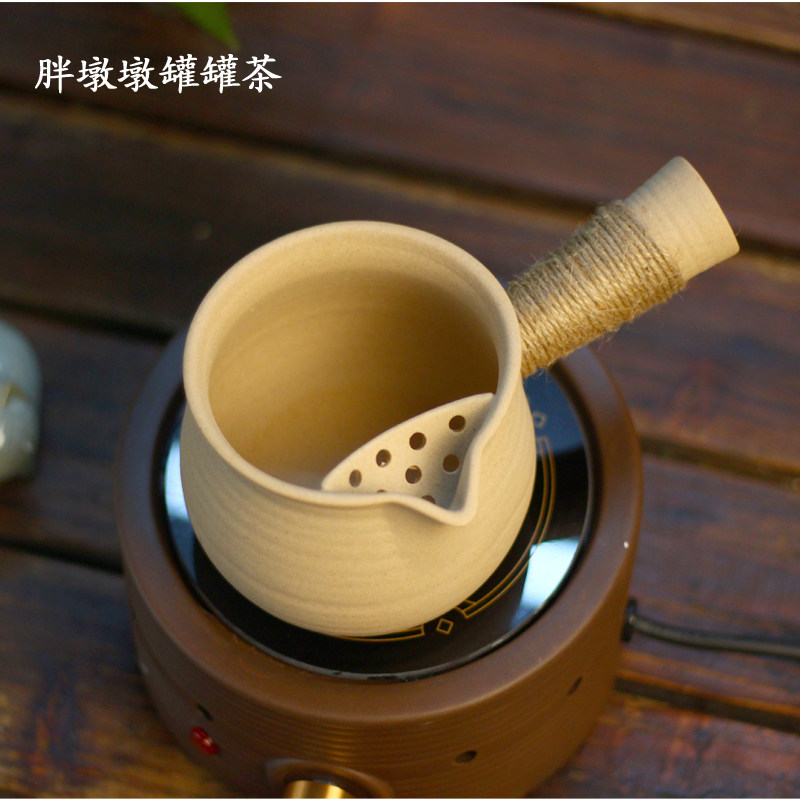 煮茶器煮茶壶陶瓷茶道复古粗陶烤茶炭火煮茶罐罐茶日式侧把壶