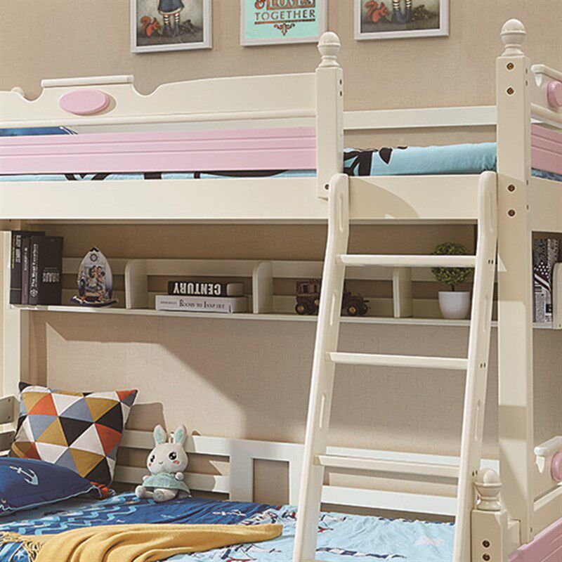 子母床通用书架白色全实木上下双层高低儿童床收纳壁挂置物储物架
